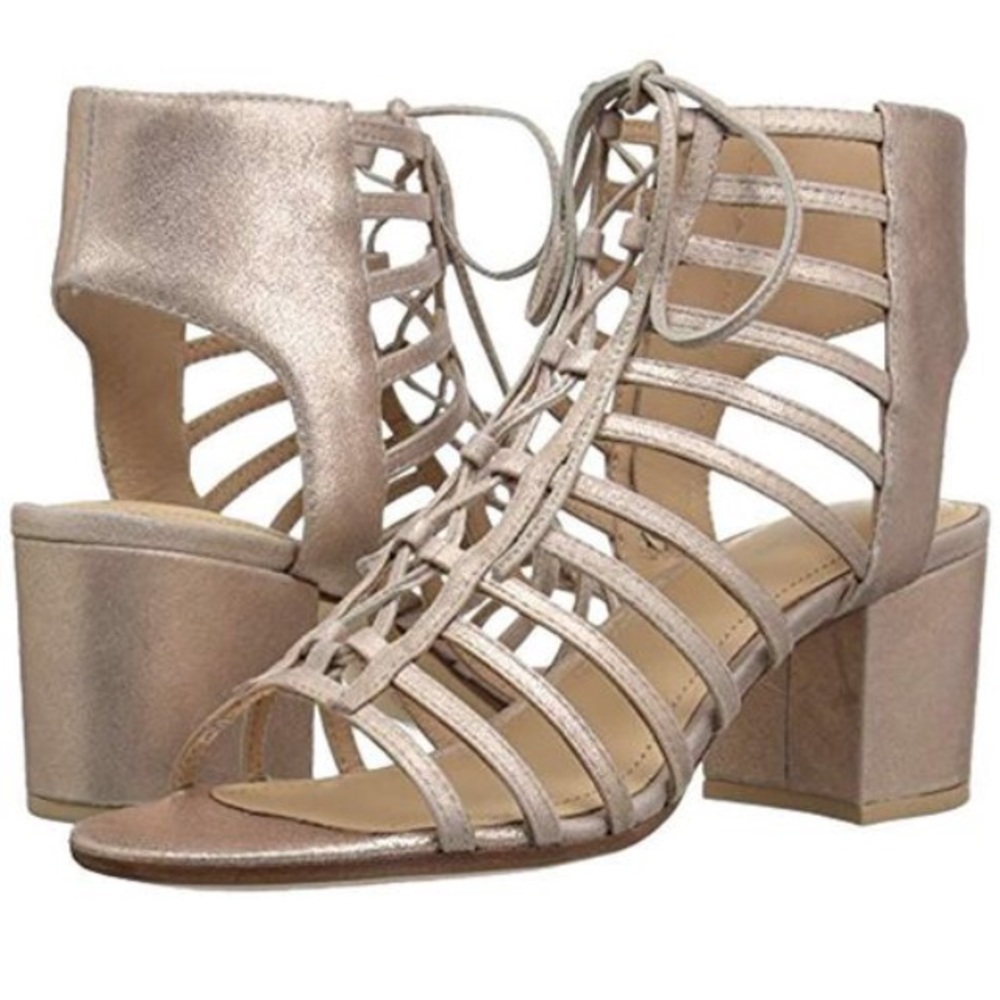 Amabelle Block Heel Sandal in Rose Gold